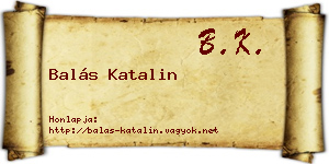 Balás Katalin névjegykártya