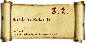 Balás Katalin névjegykártya